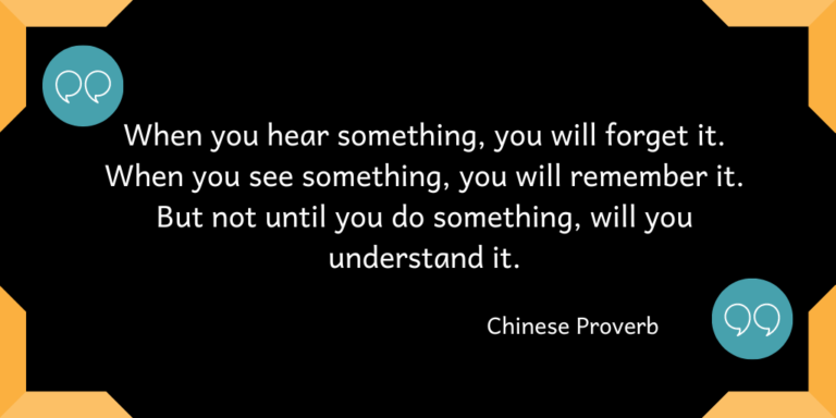 Chinese Proverb about the different between Hearing, Seeing, and Doing