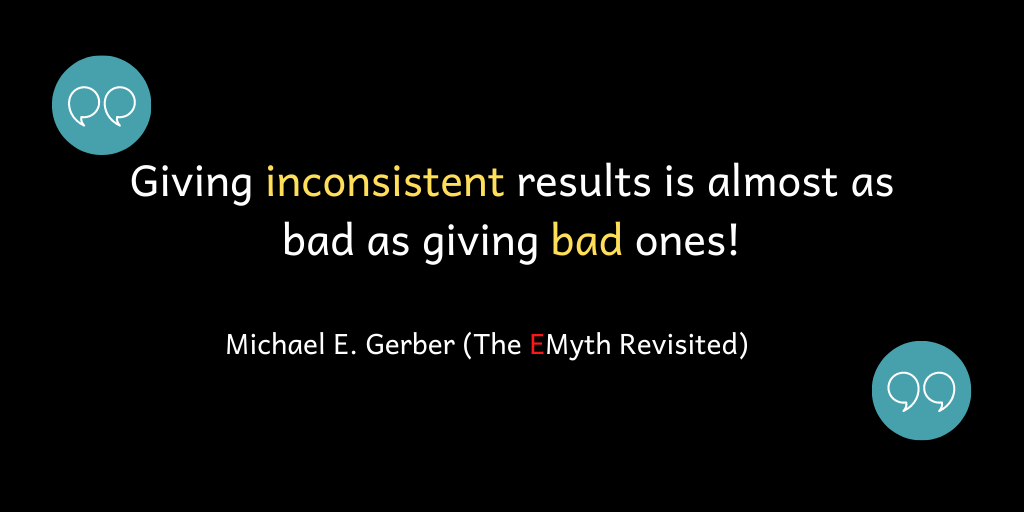 Giving inconsistent results is almost as bad as giving bad ones.