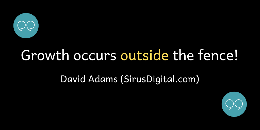 Growth occurs outside the fence.