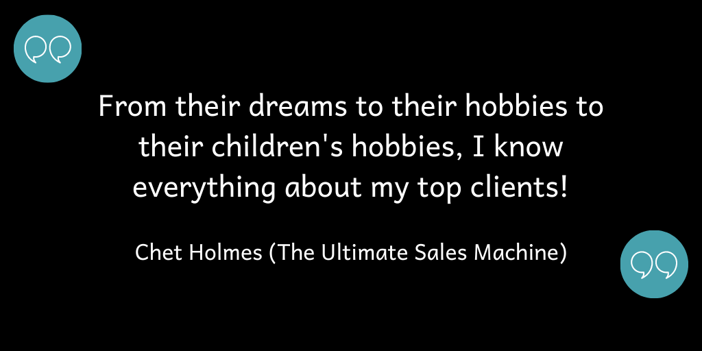 From their dreams to their hobbies to their children's hobbies, I know everything about my top clients.