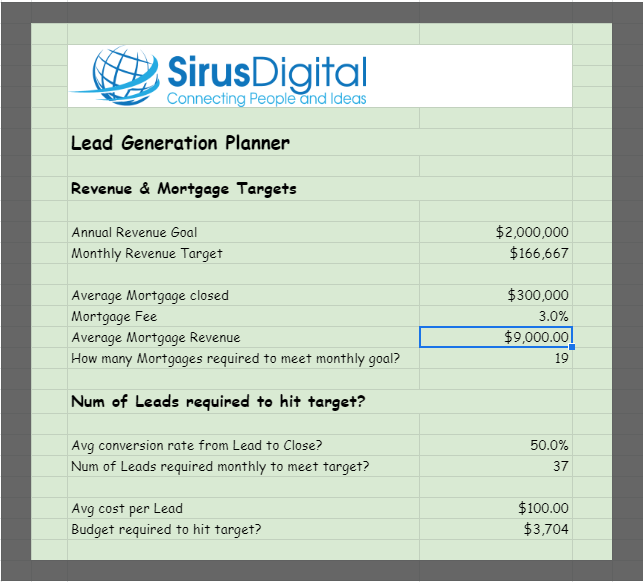 2021 Marketing Planner - Lead Generation Planner