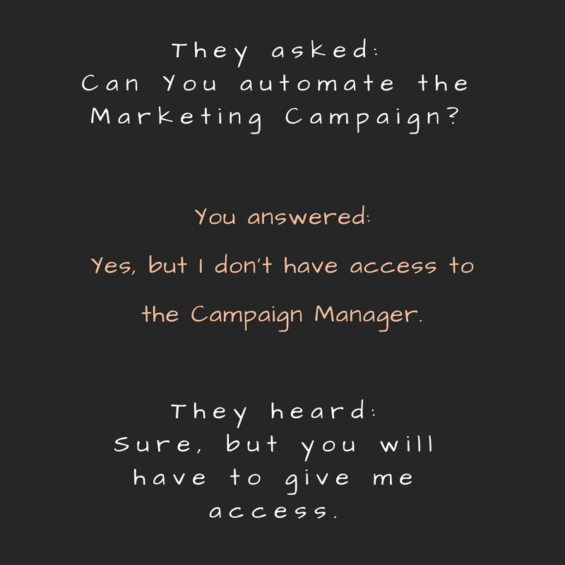 Yes, but I'm still wanting you to do something.