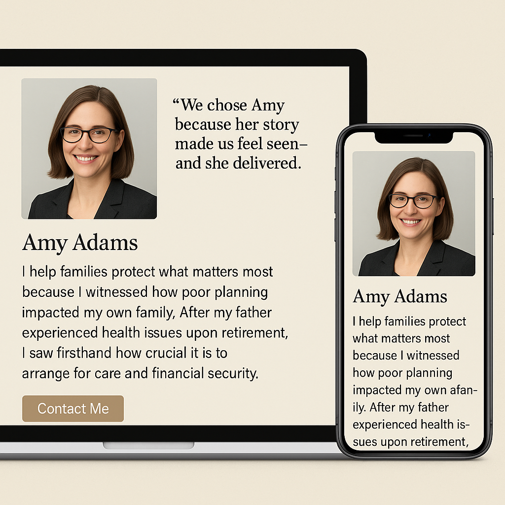 Client testimonials within your bios make their story part of yours!