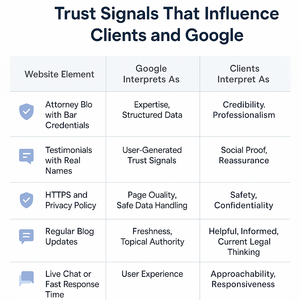 Different actions signal trust for both Google *and* Clients.