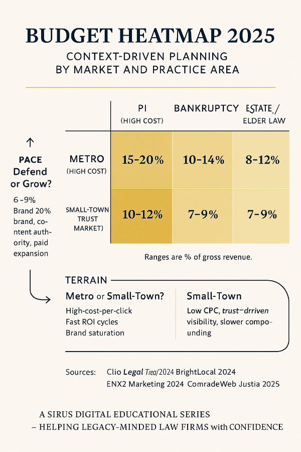 Budgeted spending varies by anticipated rates of growth as well as the niches in which a law firm competes.