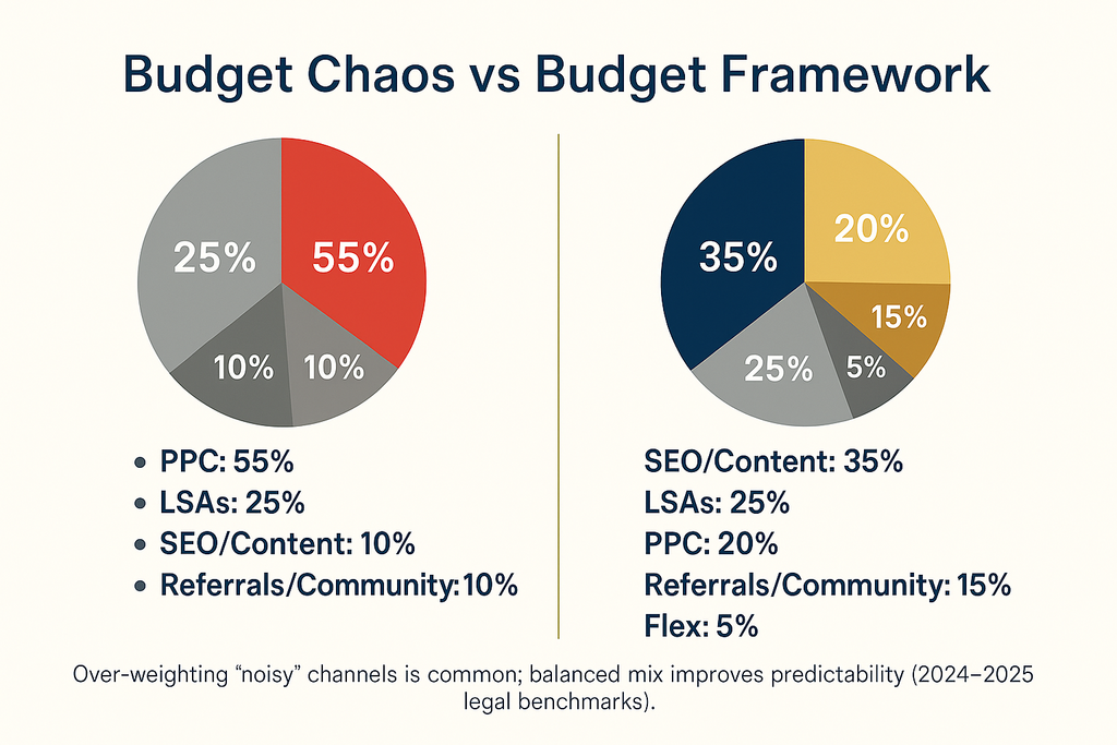 Law Firm Marketing with ineffective strategies (or no strategy) can lead to 20% or more wasted spend. A framework can make sense of the chaos.