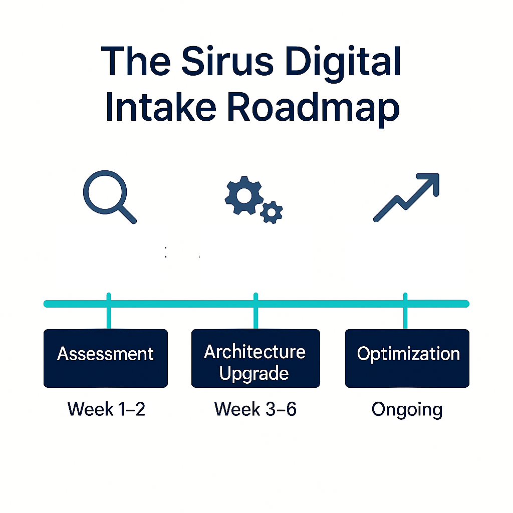 To implement an Intake Rescue, the roadmap includes: a Baseline Assessment, Process & Tool Adjustments, and Long-Term Adjustments.